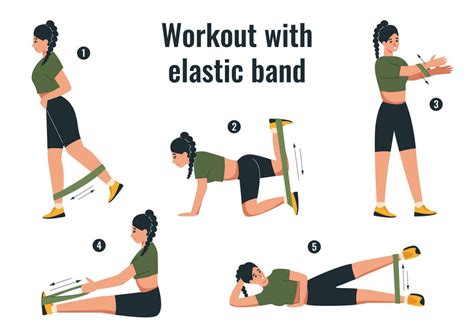 elastic band workout infographics  vector art  vecteezy