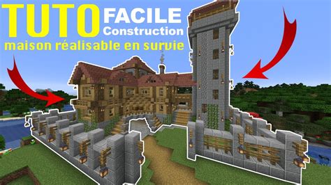 TUTO CONSTRUIRE UNE MAISON RÉALISABLE EN SURVIE MINECRAFT 1 15 1