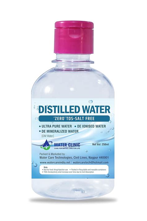 Water Clinic Ultra Pure Di Ionised Distilled Water For Battery Inverter