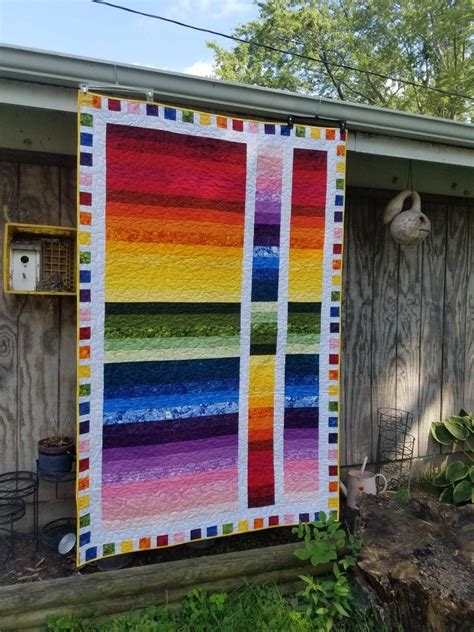 Rainbow Jelly Roll Strip N Flip Quilt Jellyroll Quilts Jelly Roll Quilt Patterns Rainbow Quilt