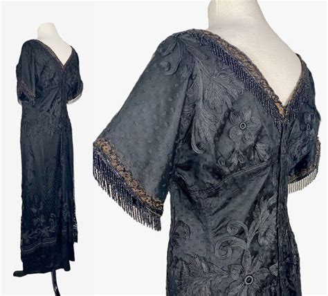 Antique S Titanic Era Black Tape Lace Dress Edwa Gem