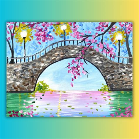 Cherry Blossom Bridge At Home Painting Kit & Video Tutorial