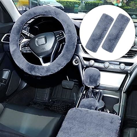 Amazon Pieces Fluffy Steering Wheel Covers Set For Women Fur