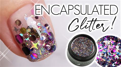 How To Encapsulate Chunky Glitter On Short Nails Hard Gel Watch Me