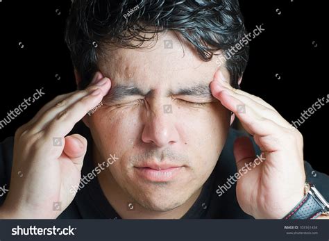 Young Man Holding Head Pain Stock Photo 103161434 Shutterstock