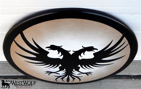 Round Wooden Twin Phoenix Shield – West Wolf Renaissance