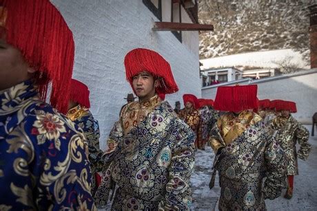 Tibetan Buddhists Traditional Outfits Attend Ceremony Editorial Stock