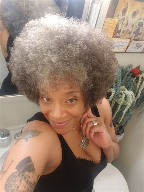 Grey Afro Look Lovely Gray Hair Beauty Grey Hair Inspiration