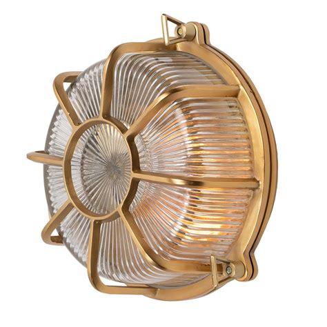 Beautifully Retro With A Nautical Twist This Brass Finished Wall Light Is Ip66 Rated For Use