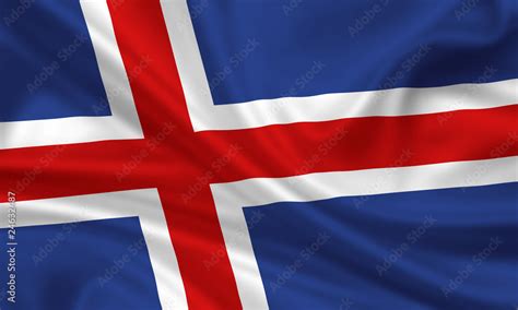 Flag of Iceland Island Fahne Flagge Stock Illustration | Adobe Stock