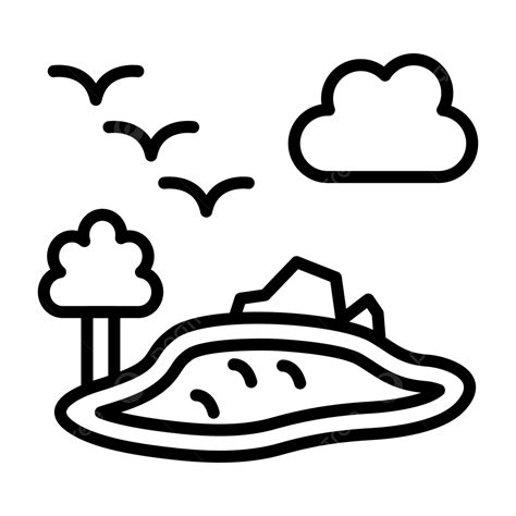 Icono De Línea De Lago Vector PNG , Icono Del Lago, Lago, Río PNG y ...