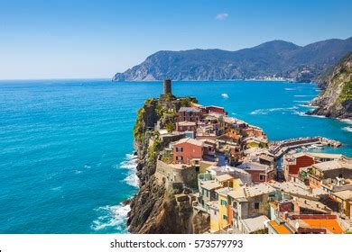 Vernazza One Five Famous Village Cinque Stock Photo