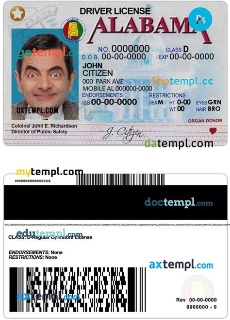 Usa Alabama Driving License Template In Psd Format By Driving License Medium