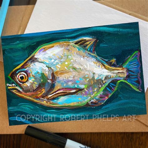 4 X 6 Piranha Mini Art Print Piranha Art Tropical Fish Art - Etsy