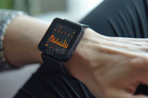 Close Up Of A Smartwatch On A Wrist Displaying Heart Rate Data