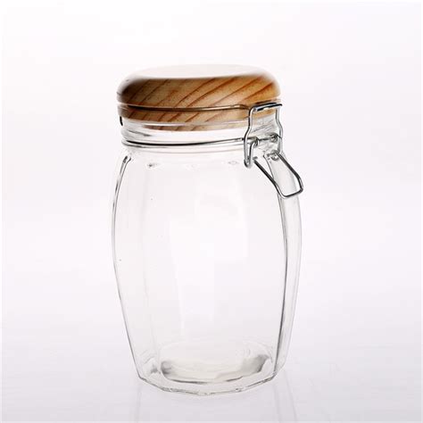 China Glass Storage Jars with Wooden Lids Suppliers, Manufacturers ...