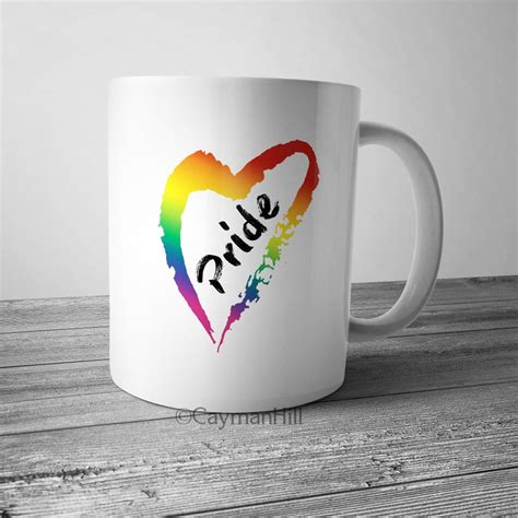 Rainbow Heart Lgbtq Pride Coffee Mug Coffee Heart Mugs Novelty Mugs