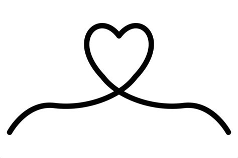 Heart Continuous One Line Art Drawing Color Shape Love Sign Outline Art