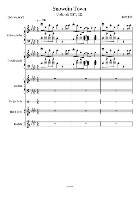 Snowdin Town Sheet music for Piano, Vibraphone, Strings group ...