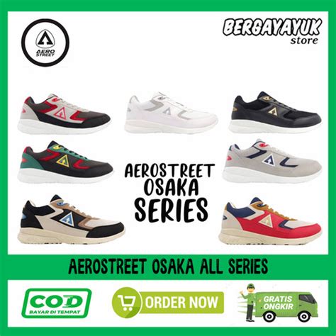 Jual Murah Sepatu Aerostreet Osaka Merah Hijau Krem Original Hijau