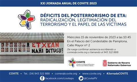 COVITE abordará los déficits del posterrorismo de ETA en su Jornada