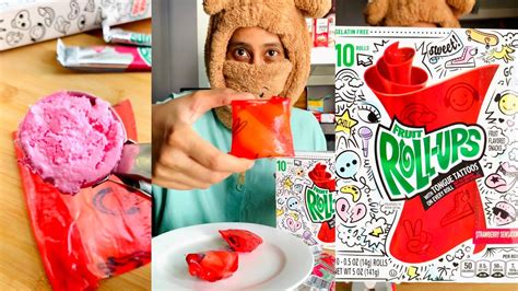 Crunchy Fruit Roll Up Ice Cream Tiktok’s Crunchy Chewy Ice Cream Hack Clownandbears Youtube