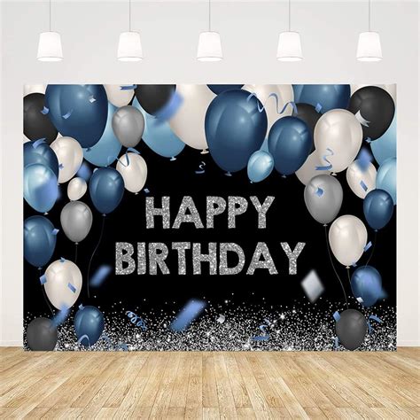 Ticuenicoa 7x5ft Happy Birthday Backdrop For Men Blue And