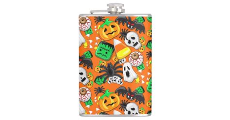 Halloween Spooky Candies Party Flask Zazzle