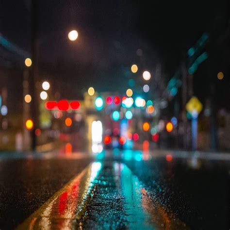 Photography Backdrops Street Lights Night City Street View Fuzzy Background