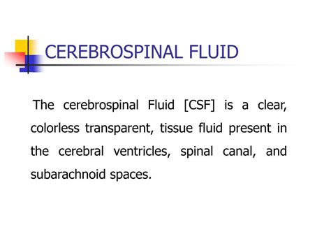 Ppt Cerebral Circulation And Cerebrospinal Fluid Csf Powerpoint