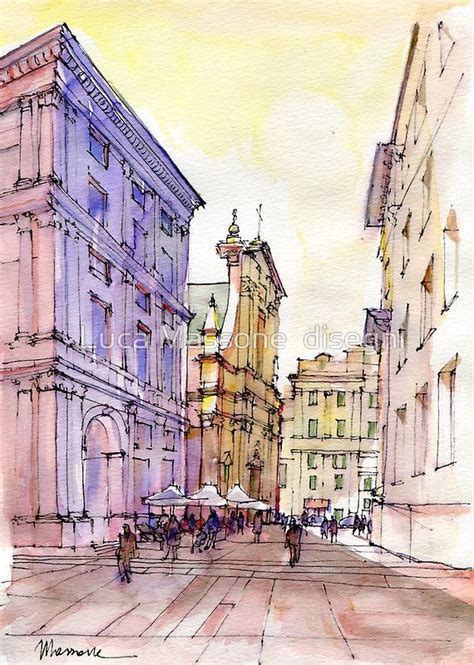 Angolo Di Piazza De Ferrari A Genova By Luca Massone Disegni