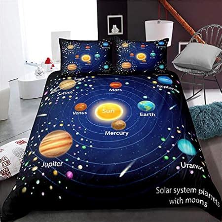 Parure Housse De Couette Lit Personne Chambre Enfant Galaxie Espace