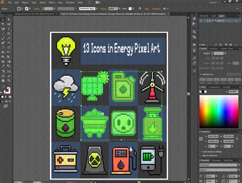 Pack Of 13 Power And Energy Icons In Pixelarte Energy Pixel Art Editable Vector By Oliver