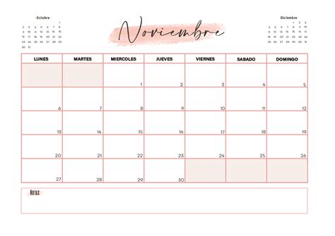 Calendario 2023 Imprimible Noviembre