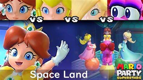 Mario Party Superstars Daisy Vs Peach Vs Rosalina Vs Birdo In Space