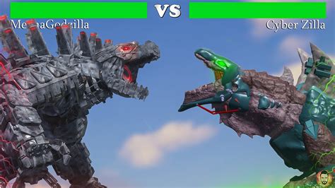 Mechagodzilla Vs Cyber Zilla Fight With Healthbars Roblox YouTube