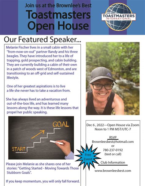 Open House Virtual Brownlees Best Toastmasters Club District 99