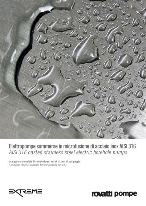 Pdf Elettropompe Sommerse In Microfusione Di Acciaio Inox Aisi