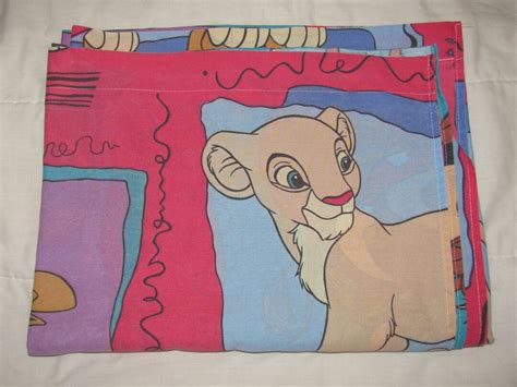 Vintage Disney Lion King Twin Flat Sheet Young Simba Nala Pumba