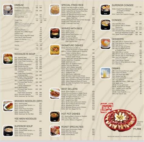 North Park Philippines Menu Prices 2024