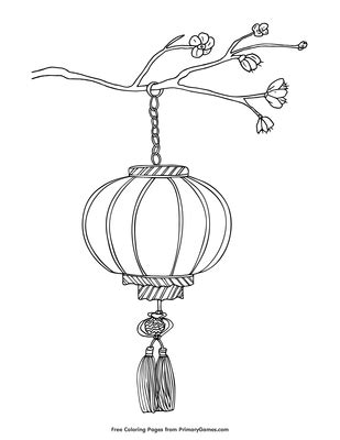 Chinese Lantern Coloring Page FREE Printable PDF From PrimaryGames