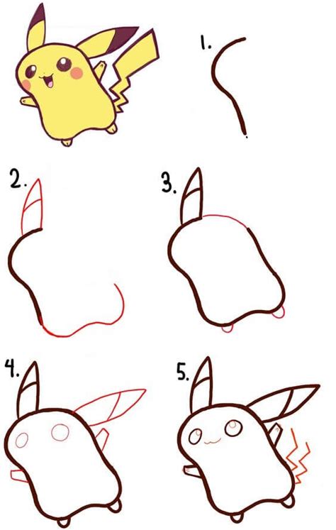 How To Draw Pokemon Pikachu Step By Step Drawing Photos