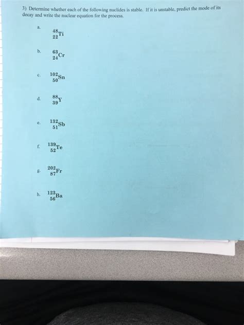 Solved Determine Whether Each Of The Following Nuclides Chegg