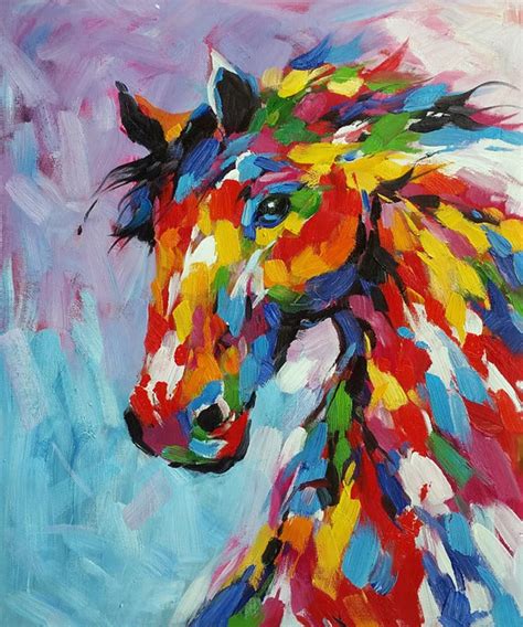 Aliexpress.com : Buy Knife Oil Painting Horse On Canvas Abstract Living ...