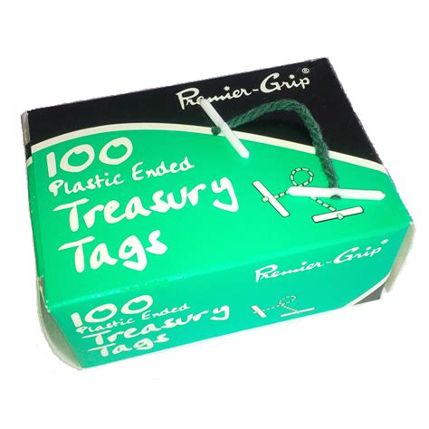 Premier Grip Plastic Ended Treasury Tags 152mm Box 100