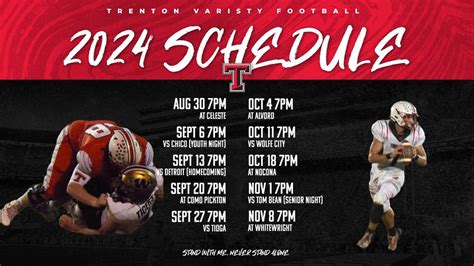 2024 Trenton Varsity Football Schedule | Trenton High School