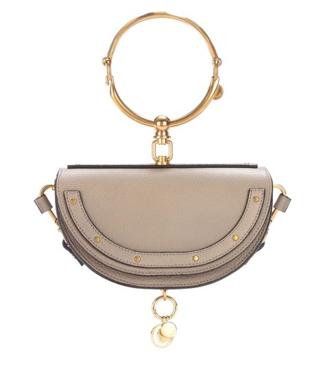 Chlo Nile Minaudi Re Leather Crossbody Bag In Gray Save Lyst