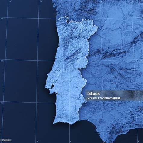 portugal topographic map stock photo  image  portugal