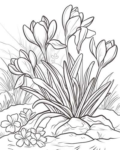 Crocus Coloring Pages