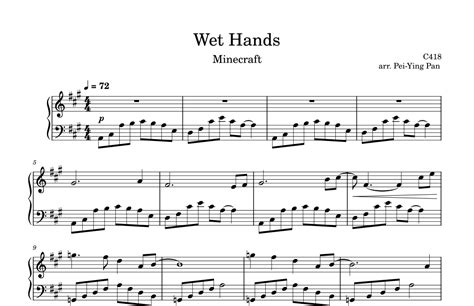 Wet Hands Arr Pei Ying Pan Sheet Music C418 Piano Solo